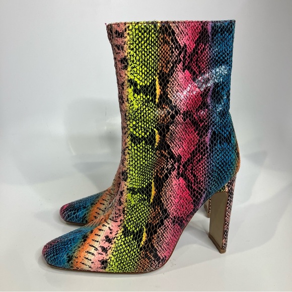 Azalea Wang skaywalker rainbow snake skin boots heeled boots women’s size 7 - Picture 5 of 12